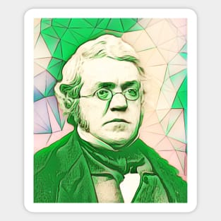 William Makepeace Thackeray Green Portrait | William Makepeace Thackeray Artwork 6 Sticker